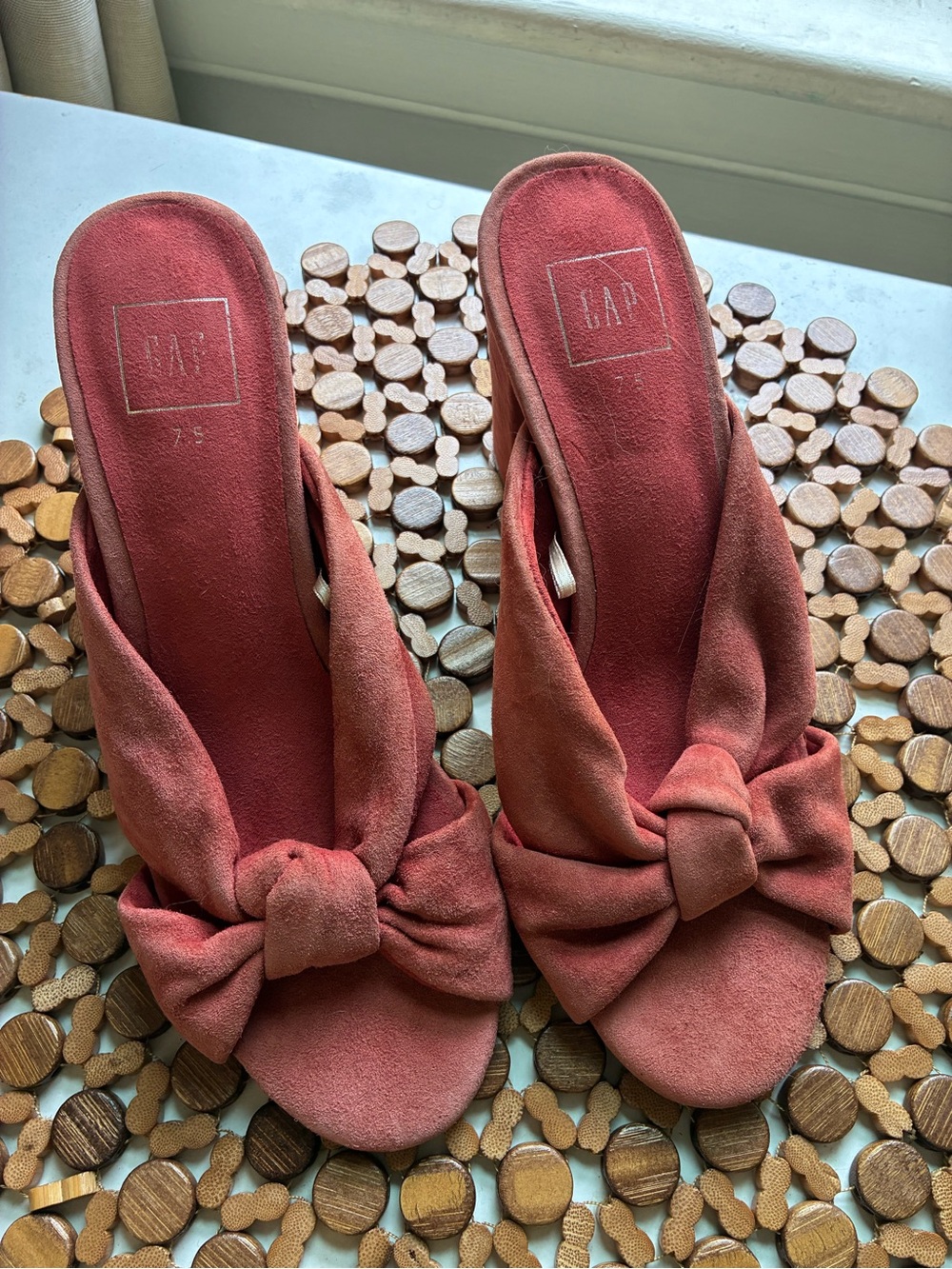 GAP Coral Knot-Front Suede Slide Mules